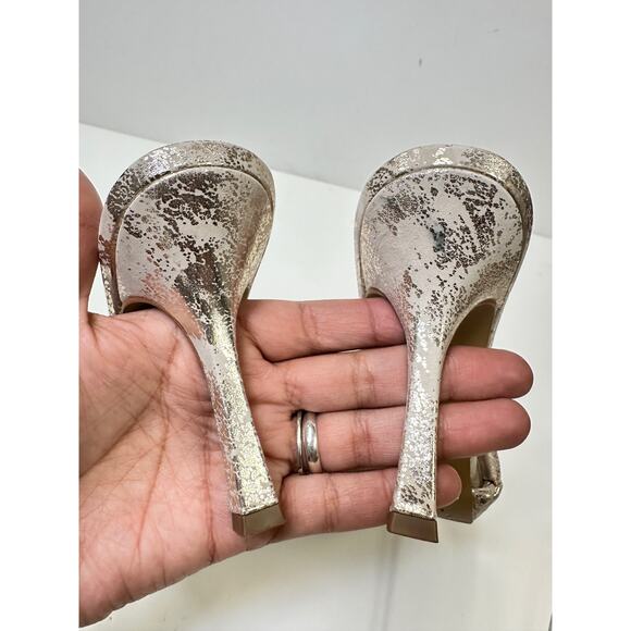 Vince Camuto Brelanie Braided Strap Sandal In Metallic Golden Natural Sz 8.5 - Picture 8 of 10